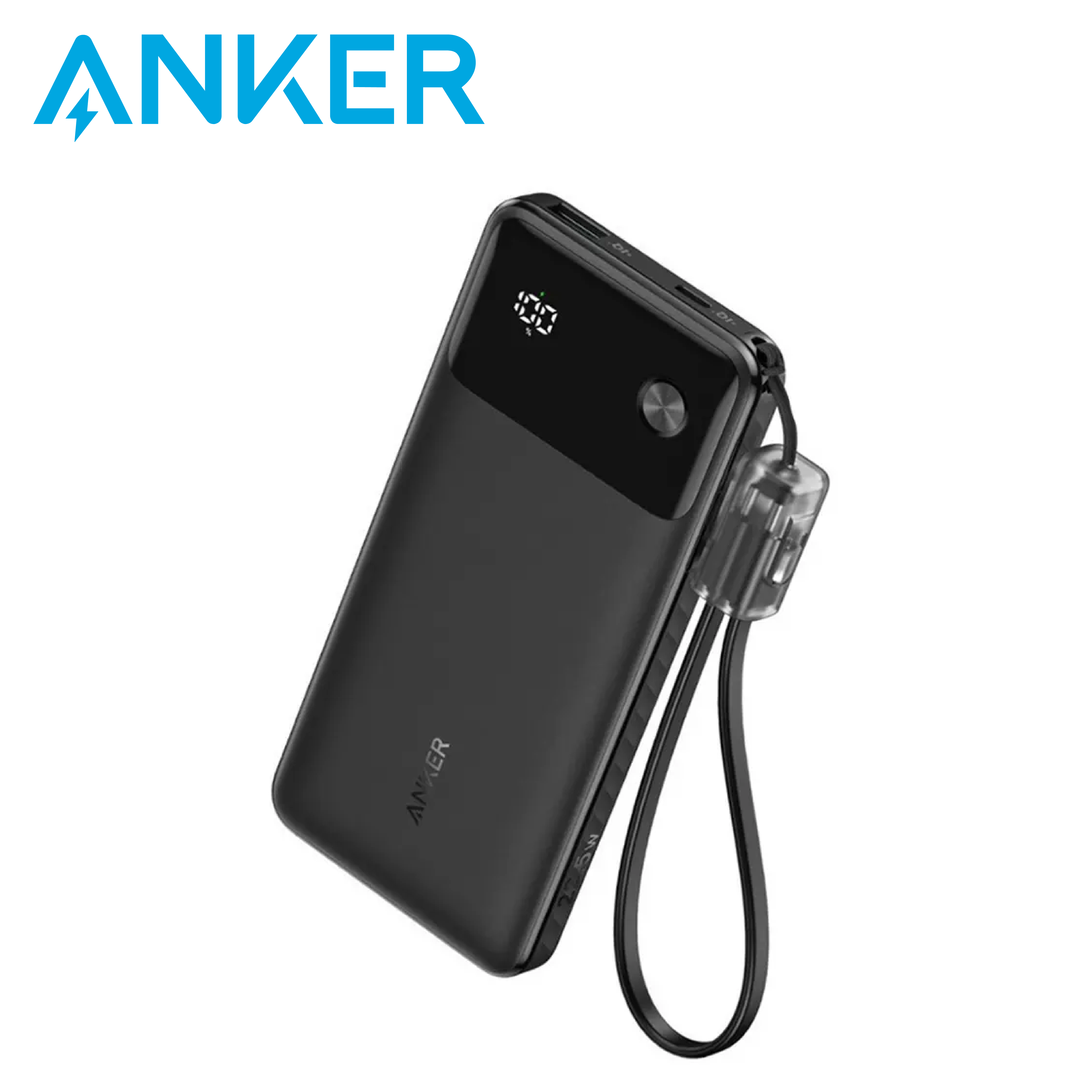 Anker 10,000mAh Power Bank Powercore 22.5W Portable Charger with USB C Lanyard Cable
