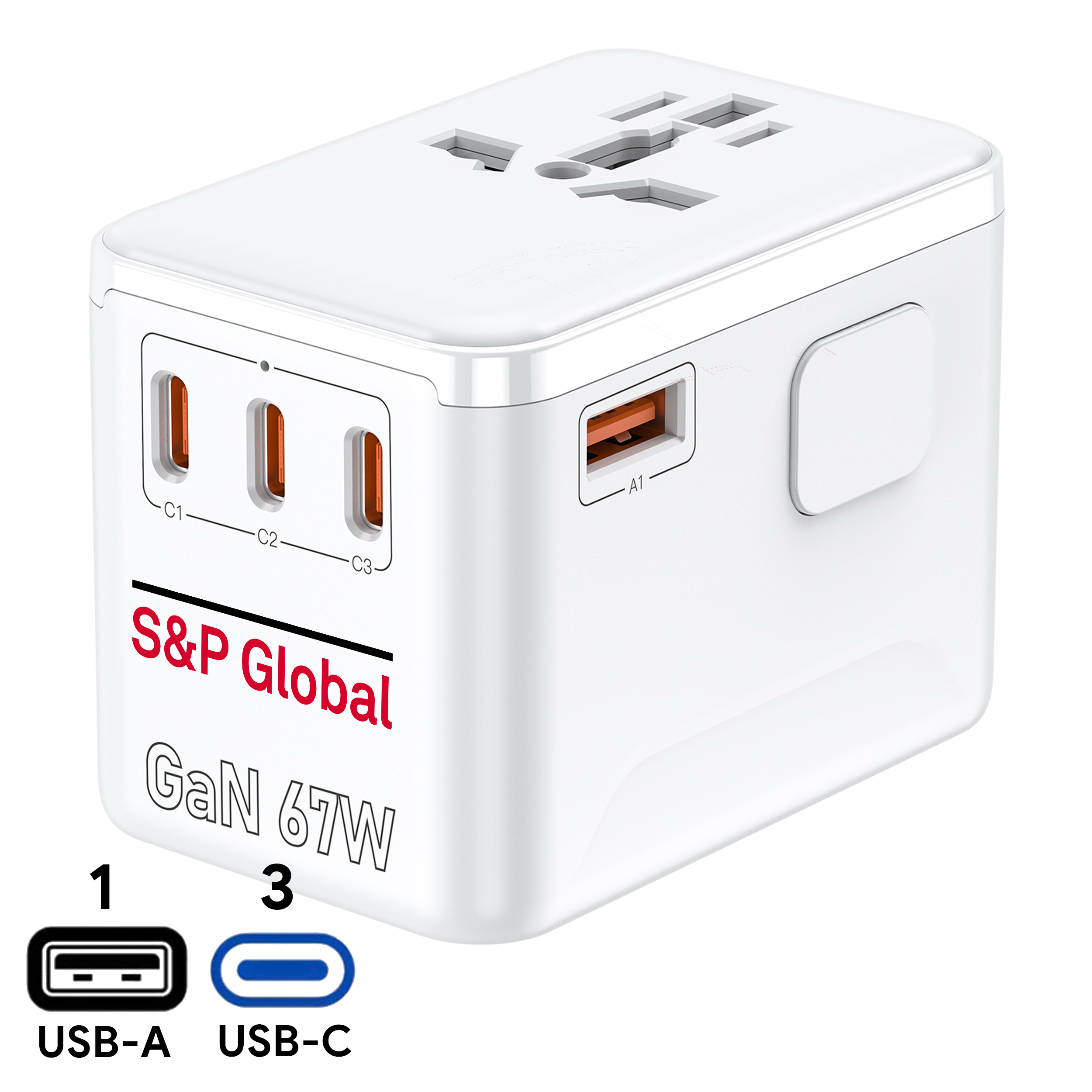 67W GaN Vago Travel Adaptor
