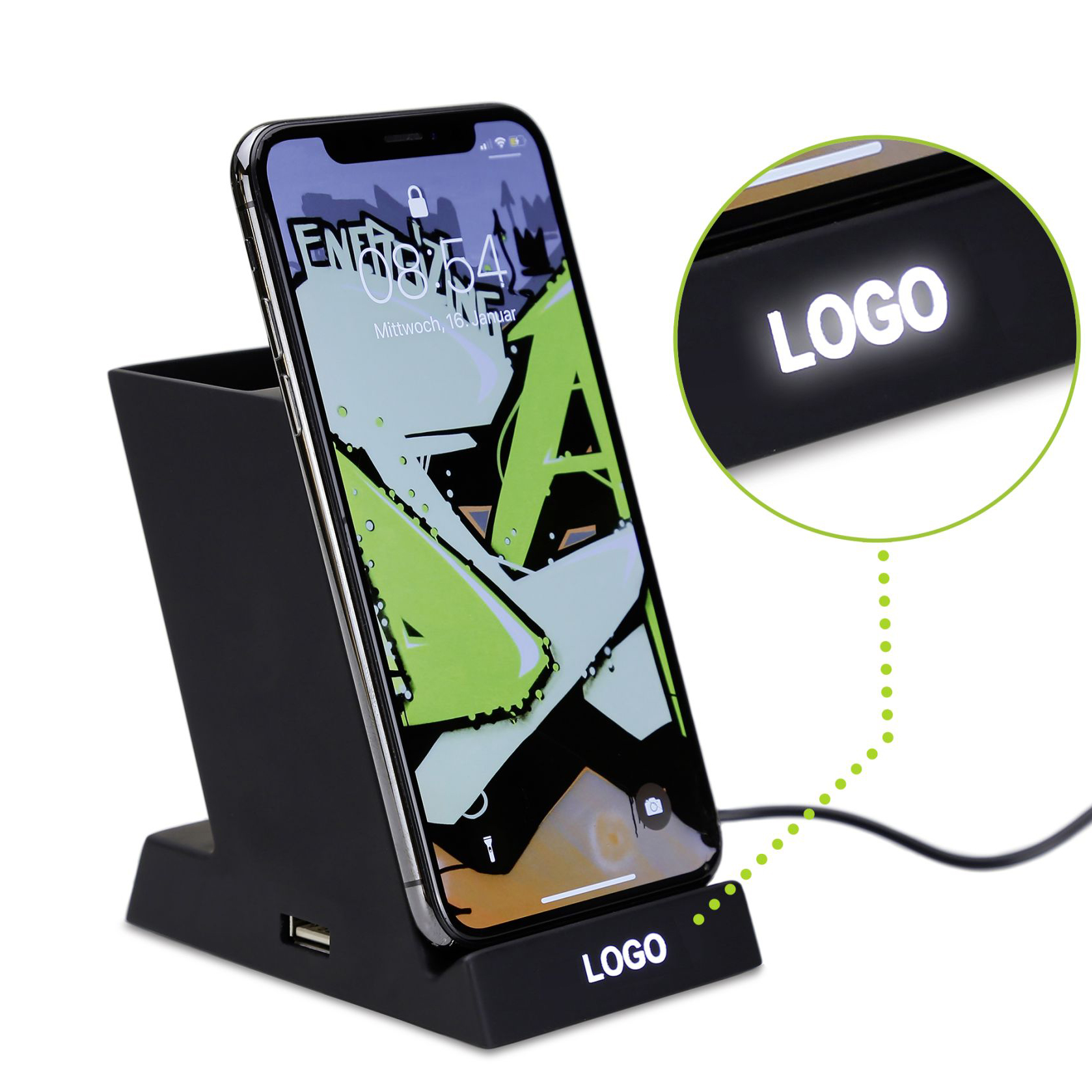 GLOW Pen Holder with Wireless Charger (15W)