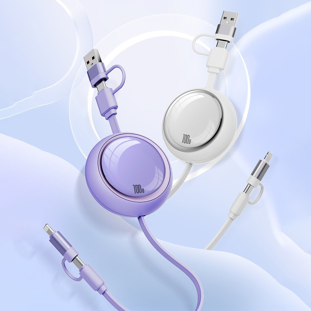 100W 4-in-1 Versa Retractable Cable
