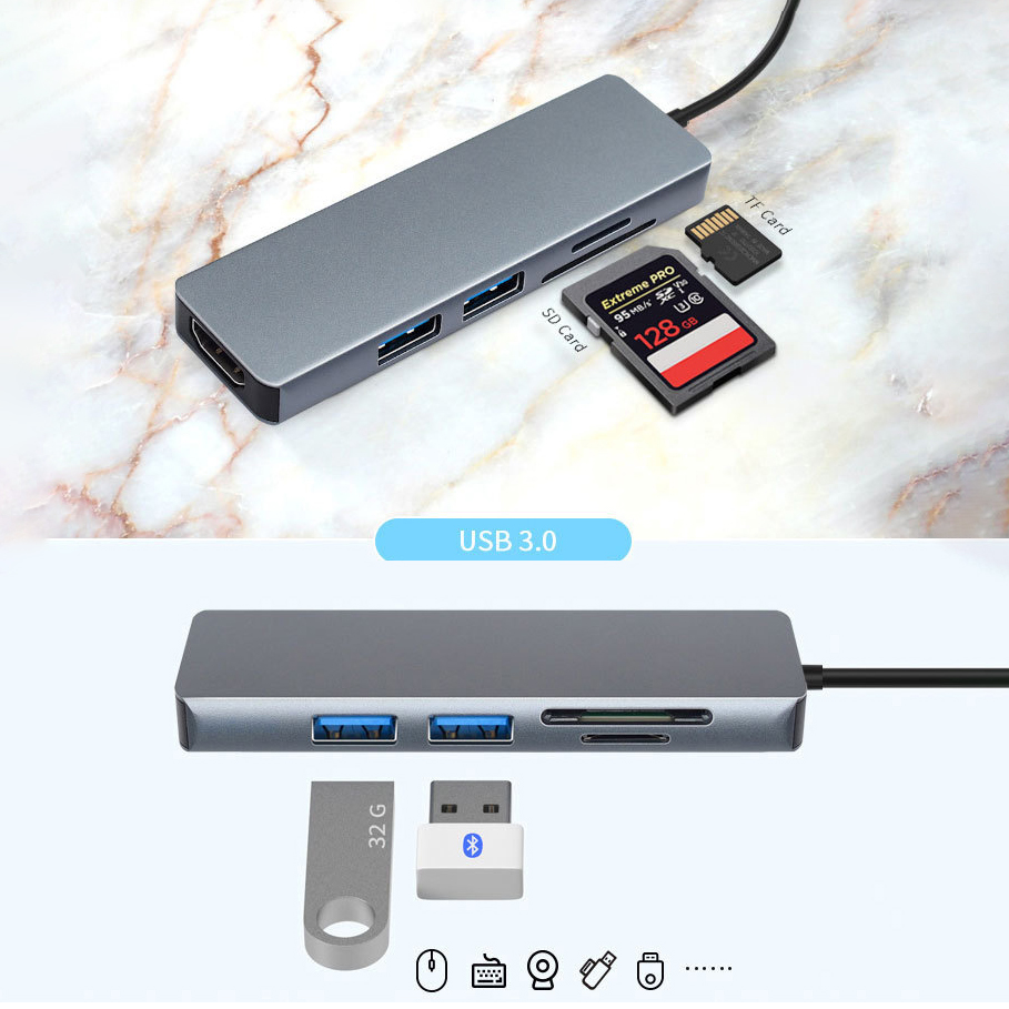 6 in 1 Hub with USB C