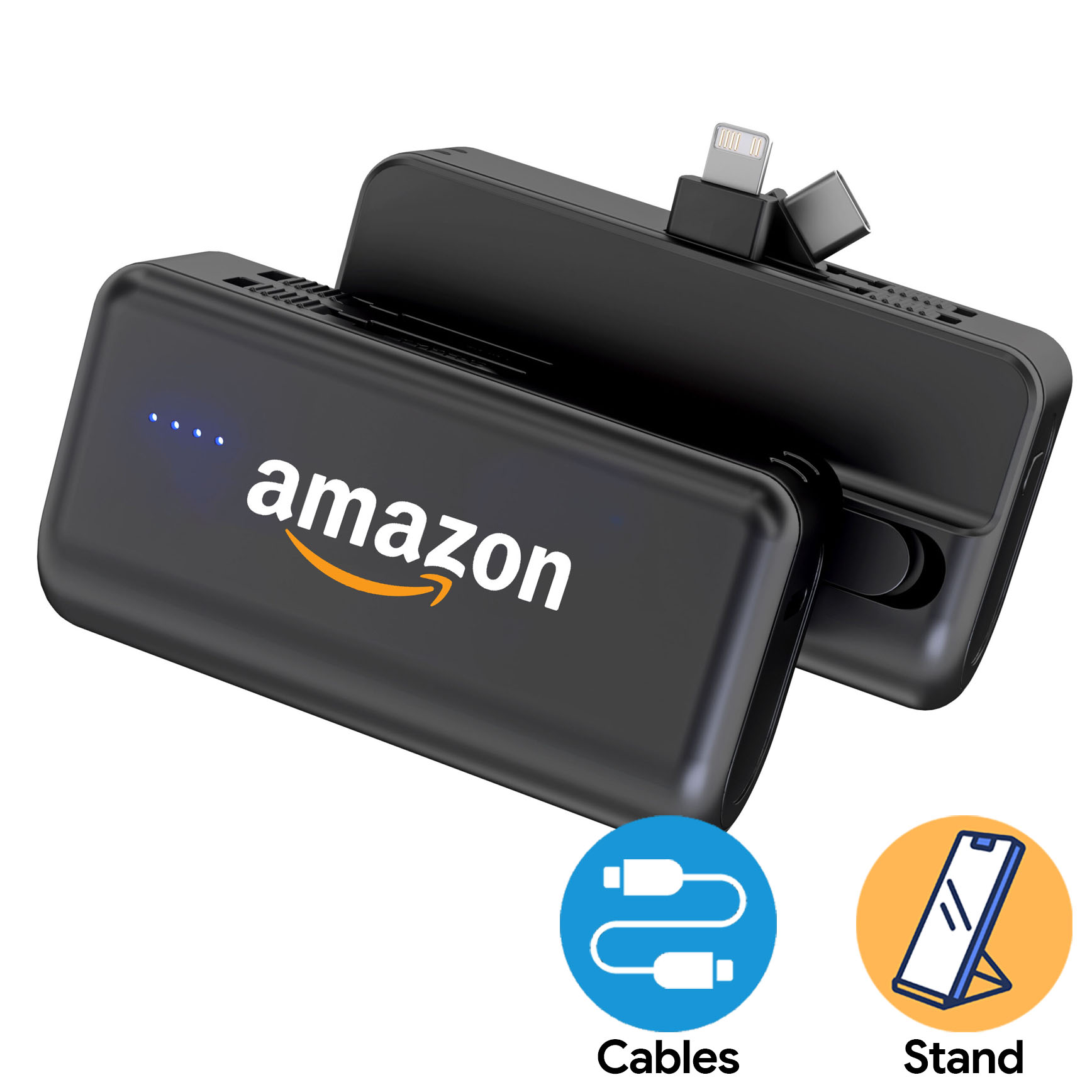 4500mAh Dual Connector Capsule Power Bank with Stand