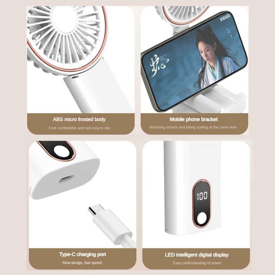 Lightweight Fan with Phone Holder 