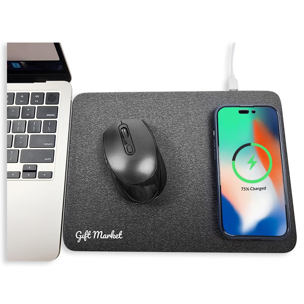 15W Premium Qi Wireless Charging Mousepad (PU Leather) 