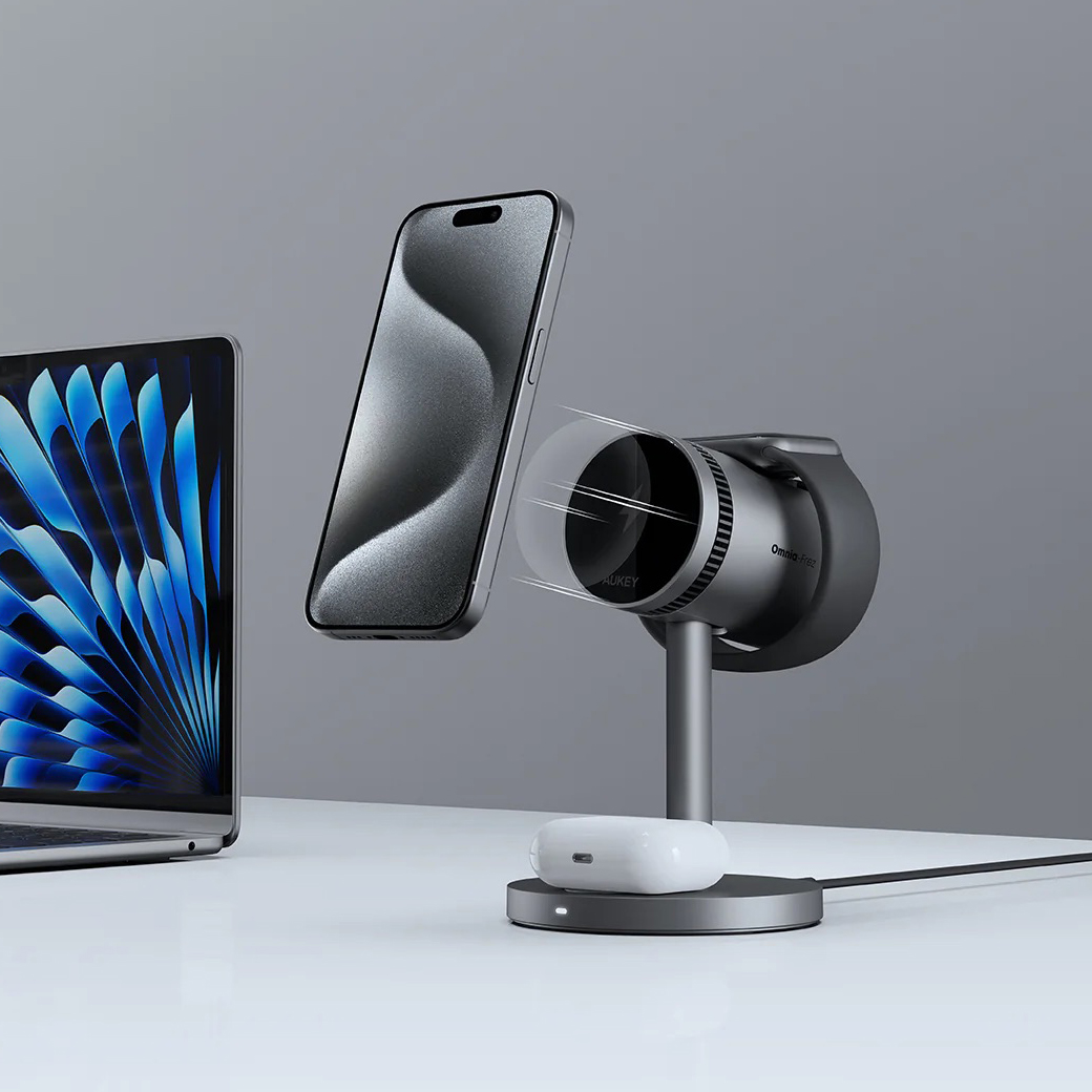 Aukey  MagFusion 3-in-1 Wireless Charger with Qi2 Active Cooling