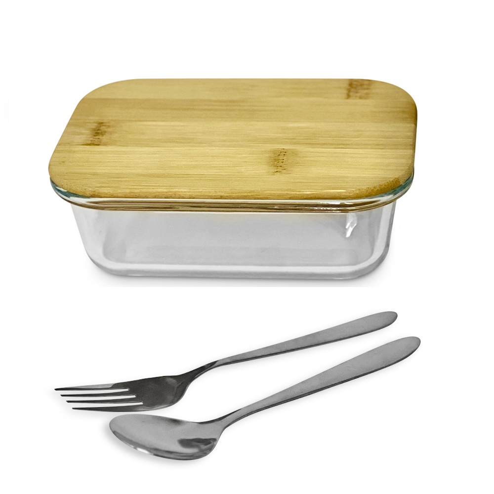 400 ml Glass Food Container with Bamboo Lid 