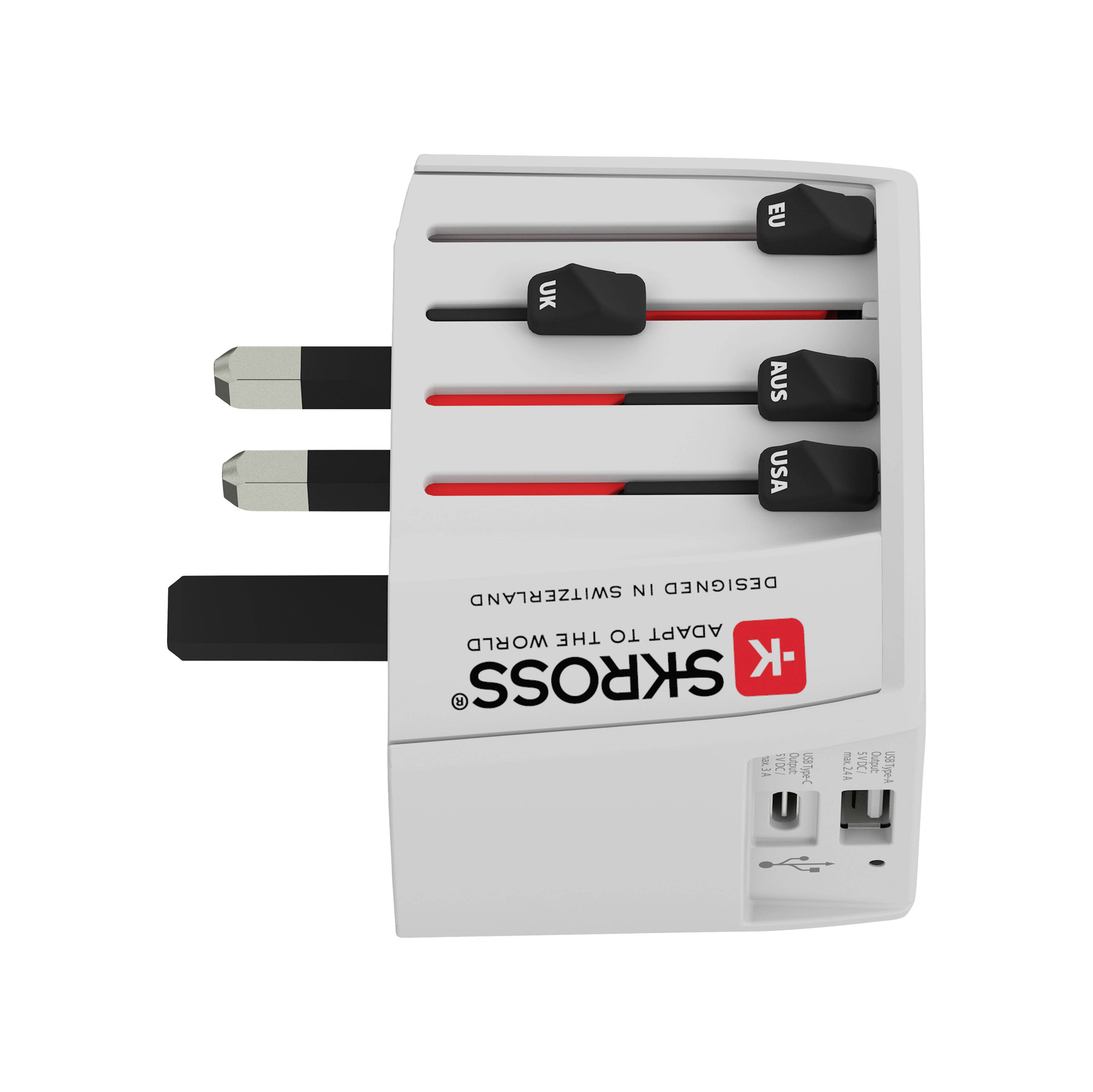 SKROSS Universal Travel Plug with USB and USB C 