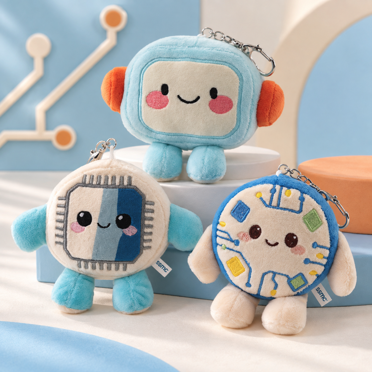 Microchip Plush Keychains — customised gift