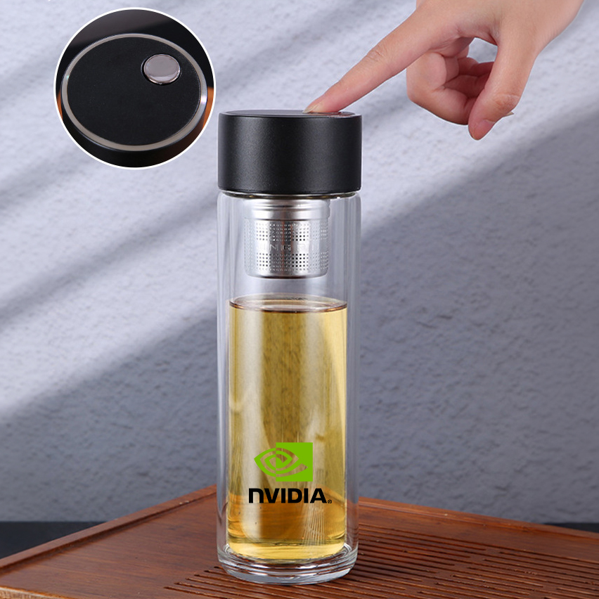 300ml Double Wall Glass Bottle with Magnetic Infuser