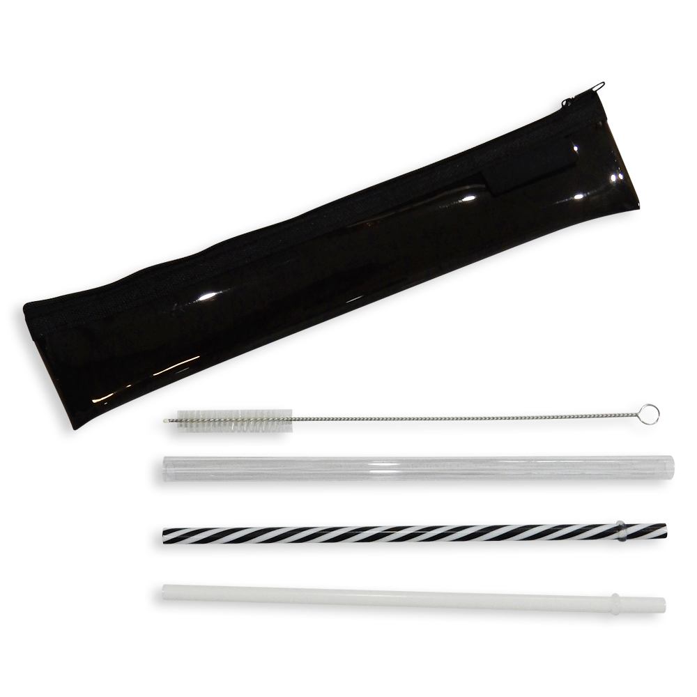 Reusable Plastic Straw Set