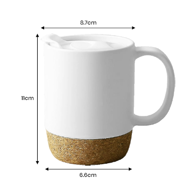 400ml CORK 2 Tone Ceramic Mug with Cover