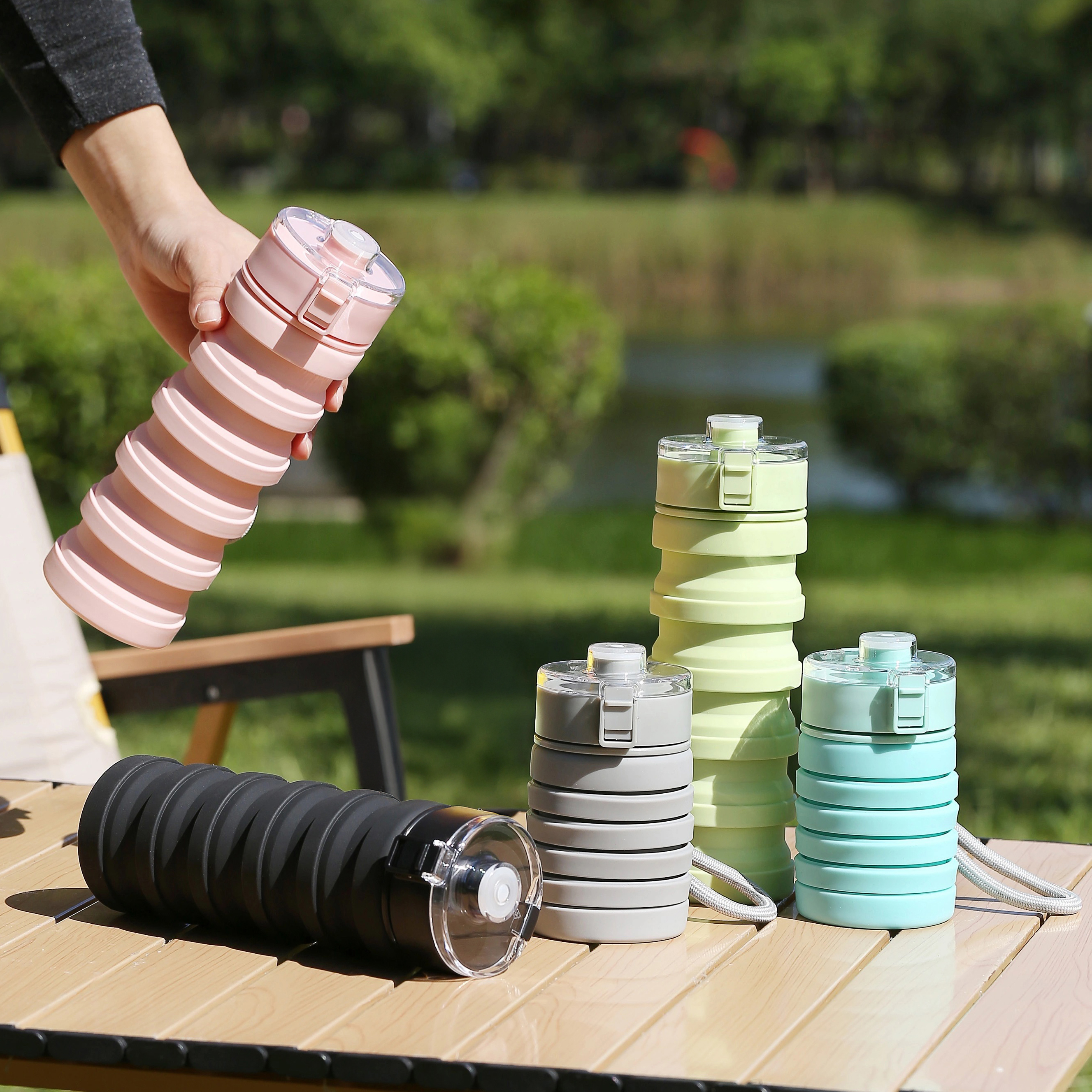 500ml Silicone Collapsible Water Bottle