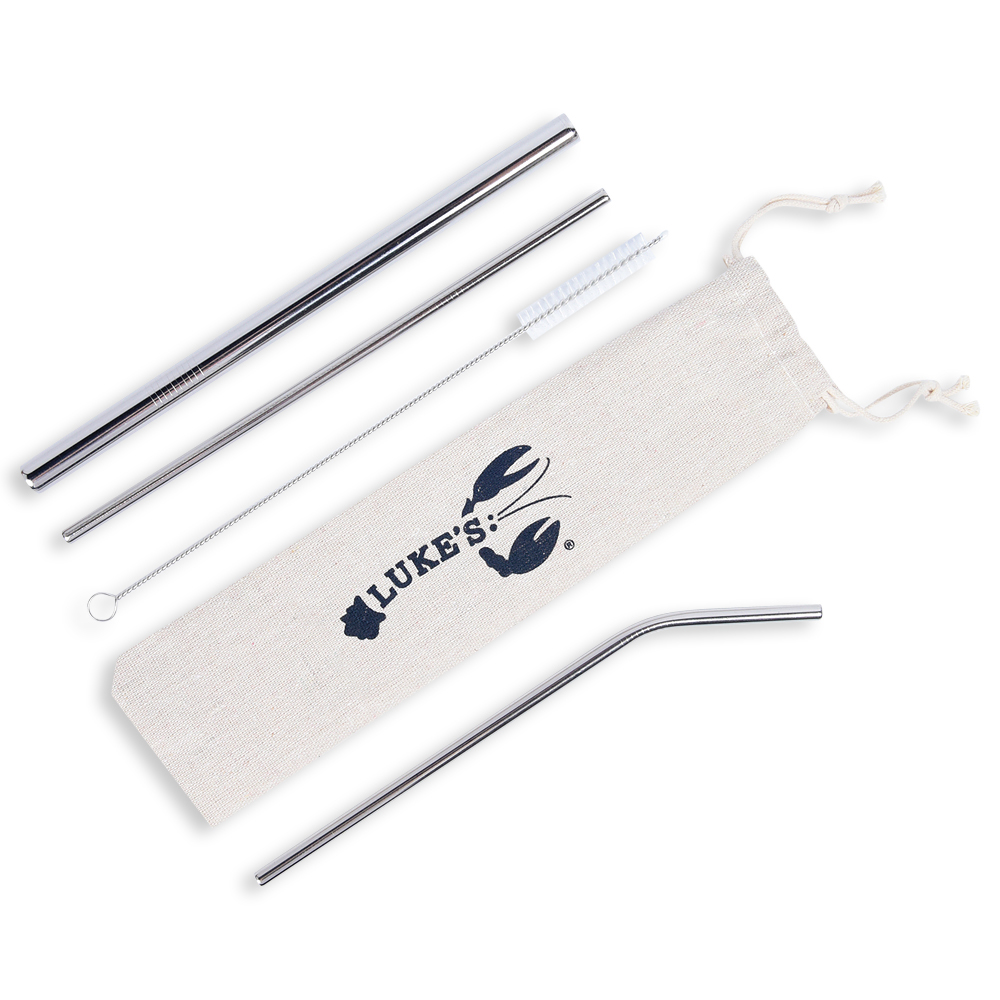 Metal Straw Set in Canvas Pouch