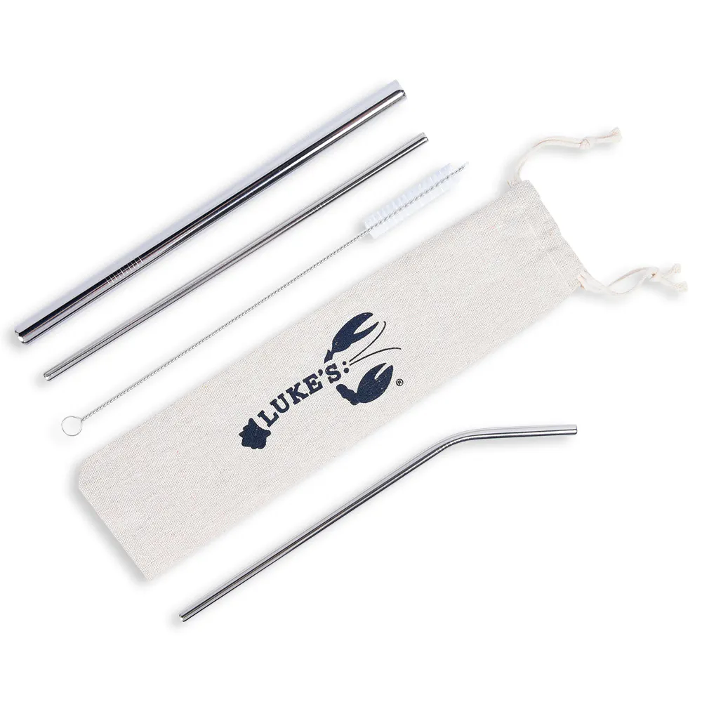 Metal Straw Set in Canvas Pouch