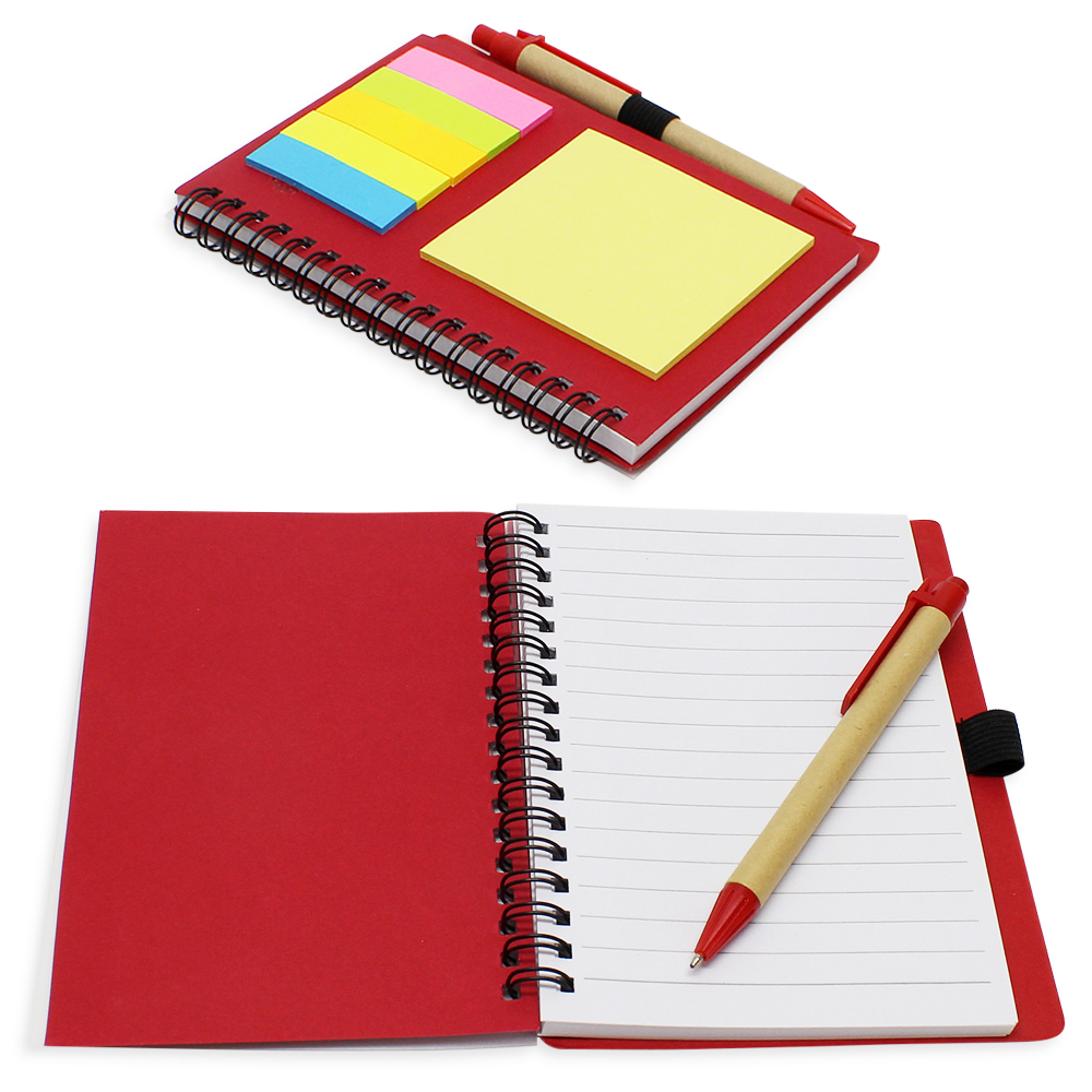 Frosted Cover Notepad with Sticky Notes, Coloured Tabs & Pen