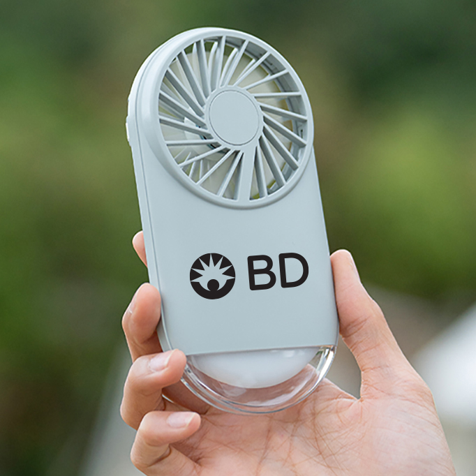 Pebblelite Portable Fan with Light and Stand 