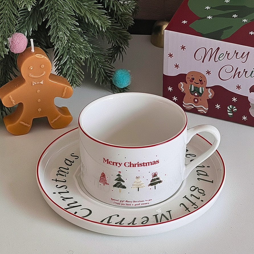 Christmas Ceramic Tea Cup Set 