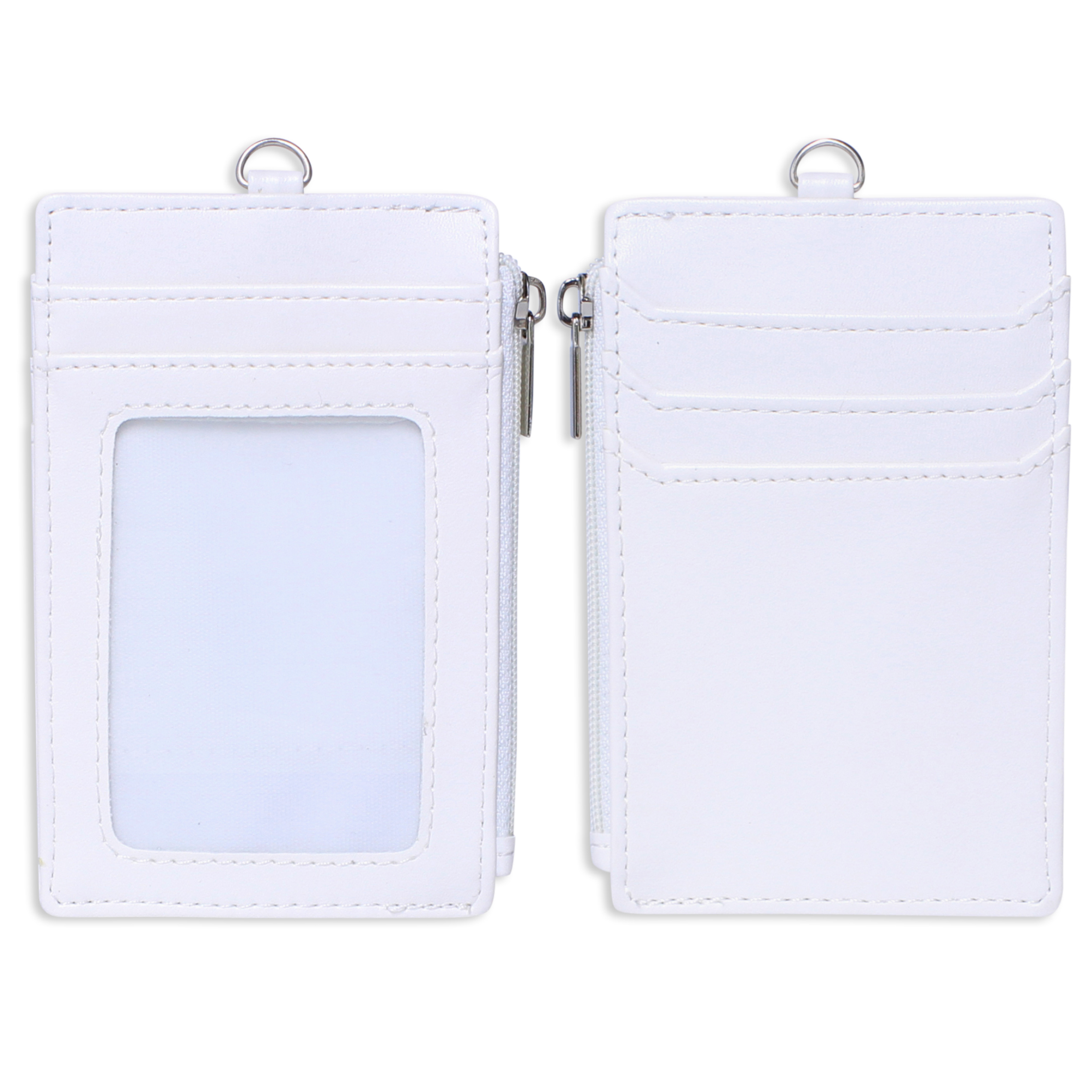 Customised Leather ID Card Holder with Zip Compartment With Logo Print