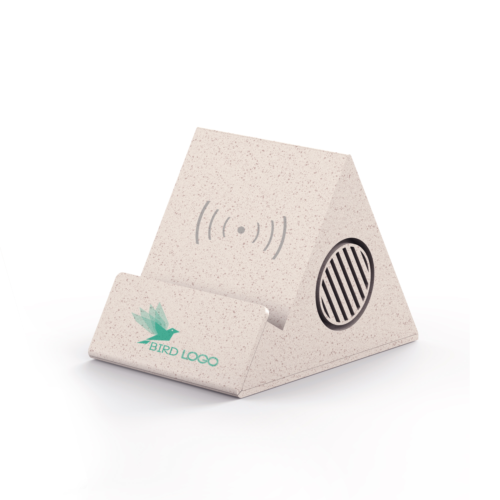 Wheat Straw Wireless Charging Bluetooth Speaker with Phone Stand