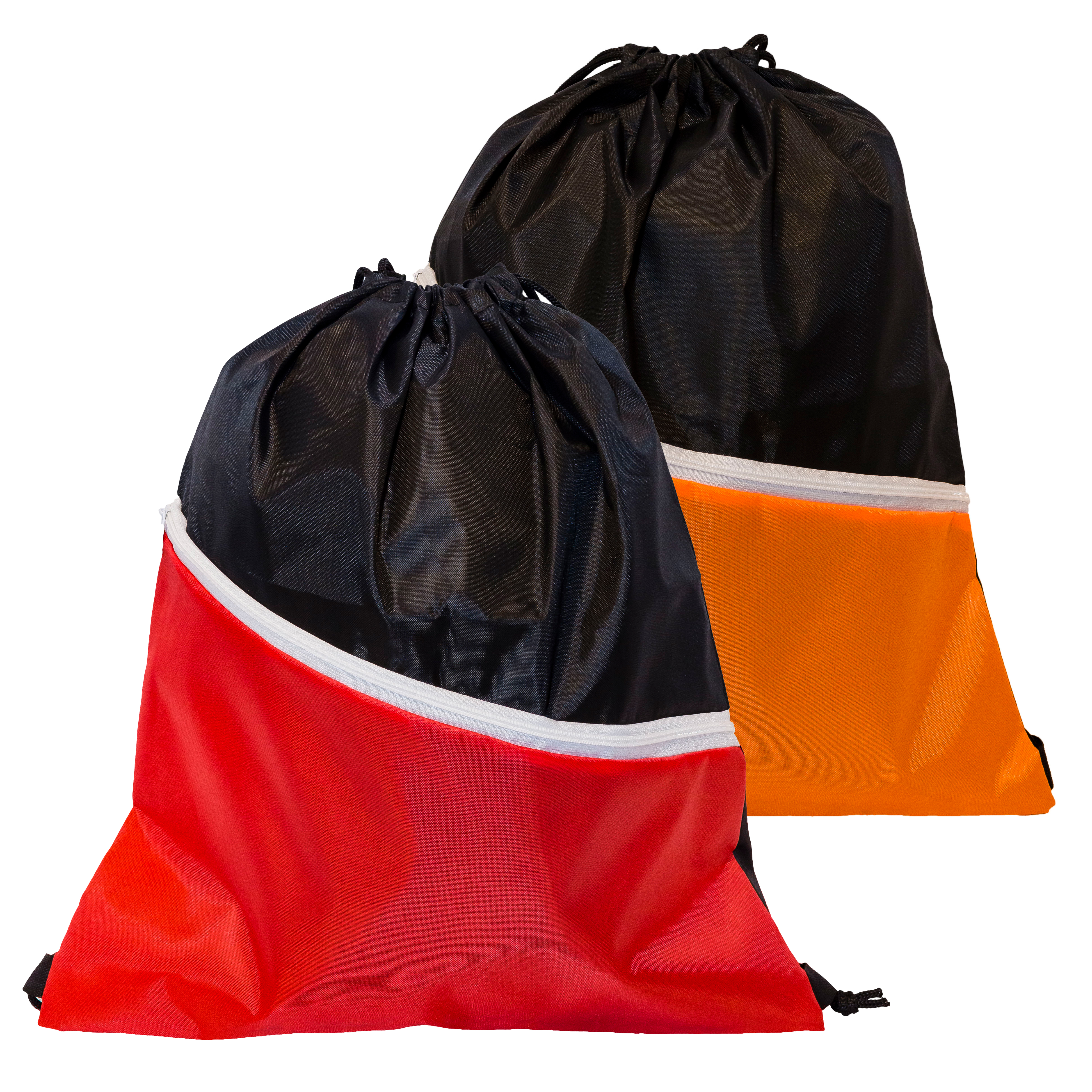 Dual Tone Drawstring Bag with Pocket