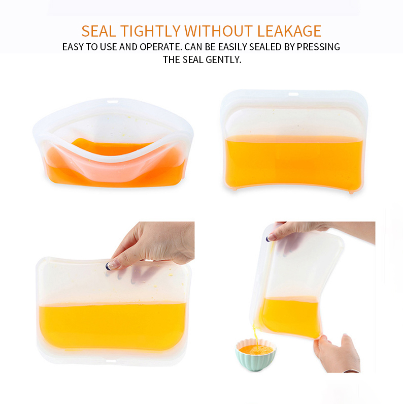 580ml Reusable Silicone Ziplock Bag 