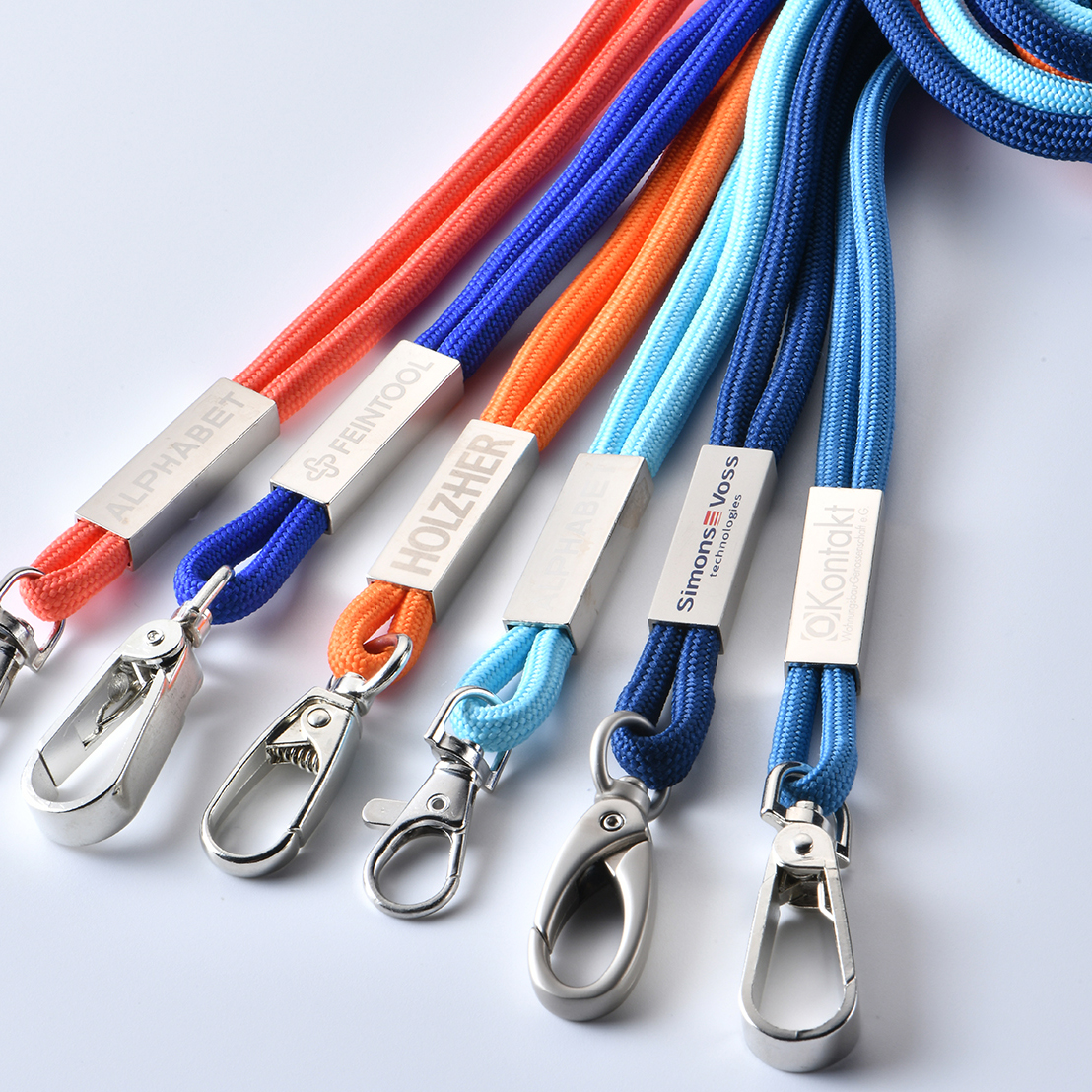Polyester Cord Lanyard with Metal Tag 