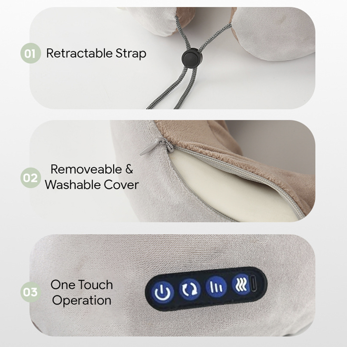 Sere Rechargeable Travel Neck Pillow Massager 