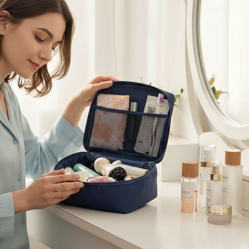 Multi-Compartment Toiletries Pouch