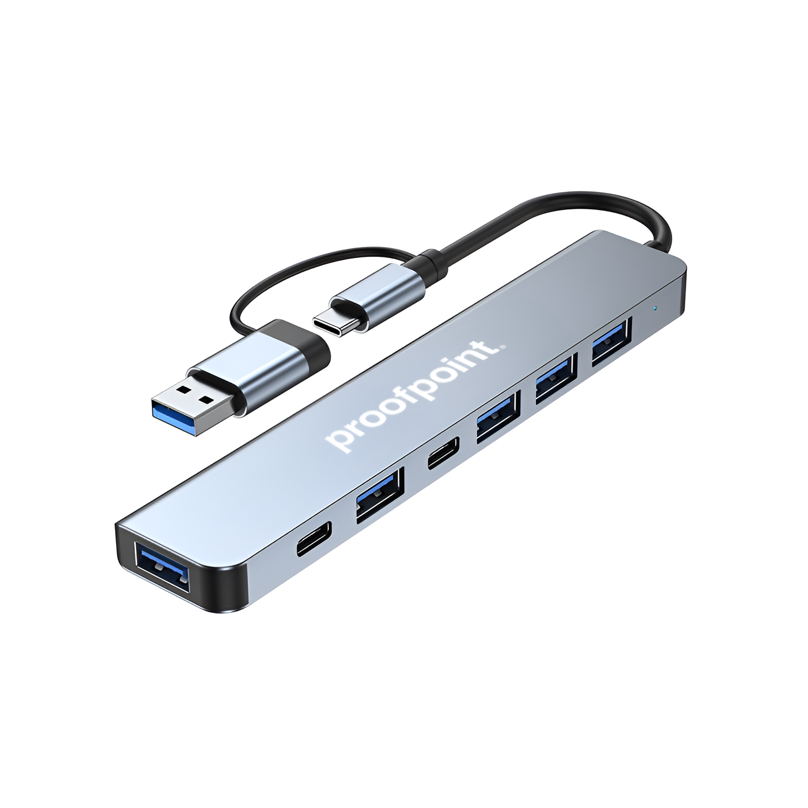7-Port USB Hub with Dual Input (with Type-C + USB A) 