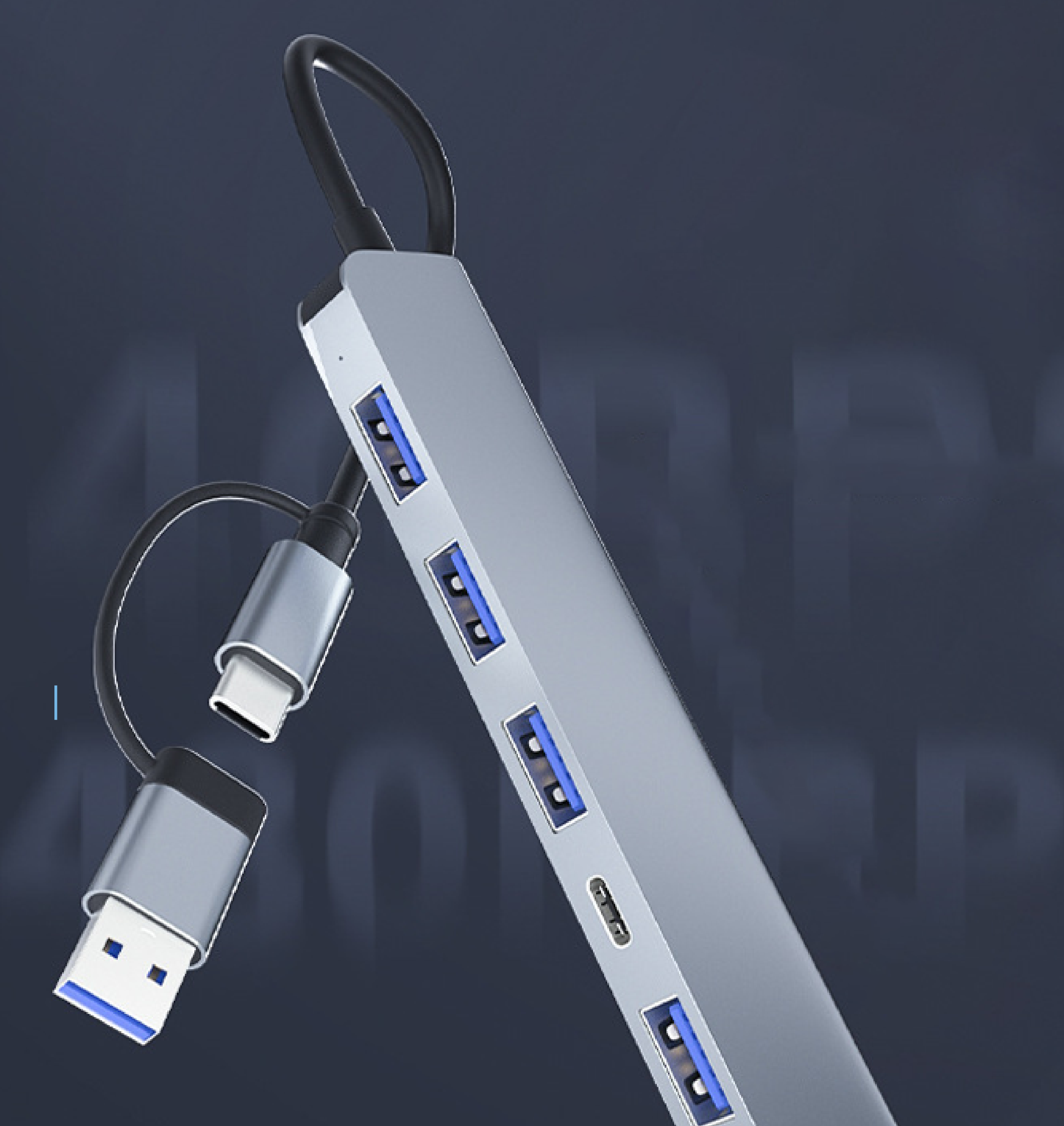 7-Port USB Hub with Dual Input (with Type-C + USB A)