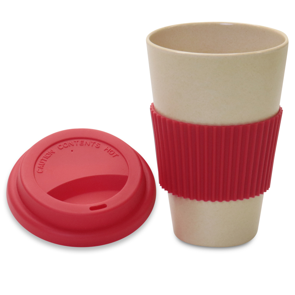 400ml Bamboo Fibre Mug with Lid & Sleeve 