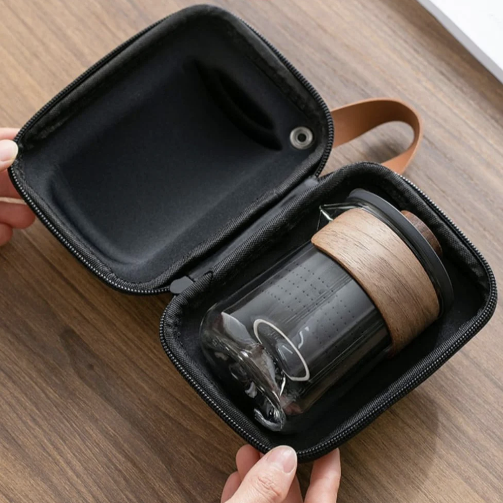 Portable Ceramic & Glass Tea Set 