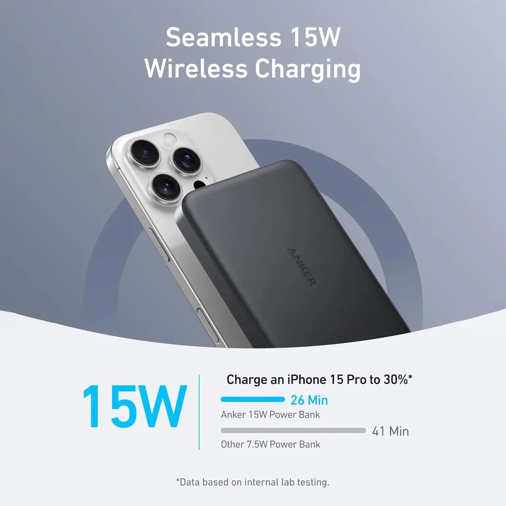 Anker MagGo Ultra-Slim 10000mAh Qi2 Certified 15W Power Bank