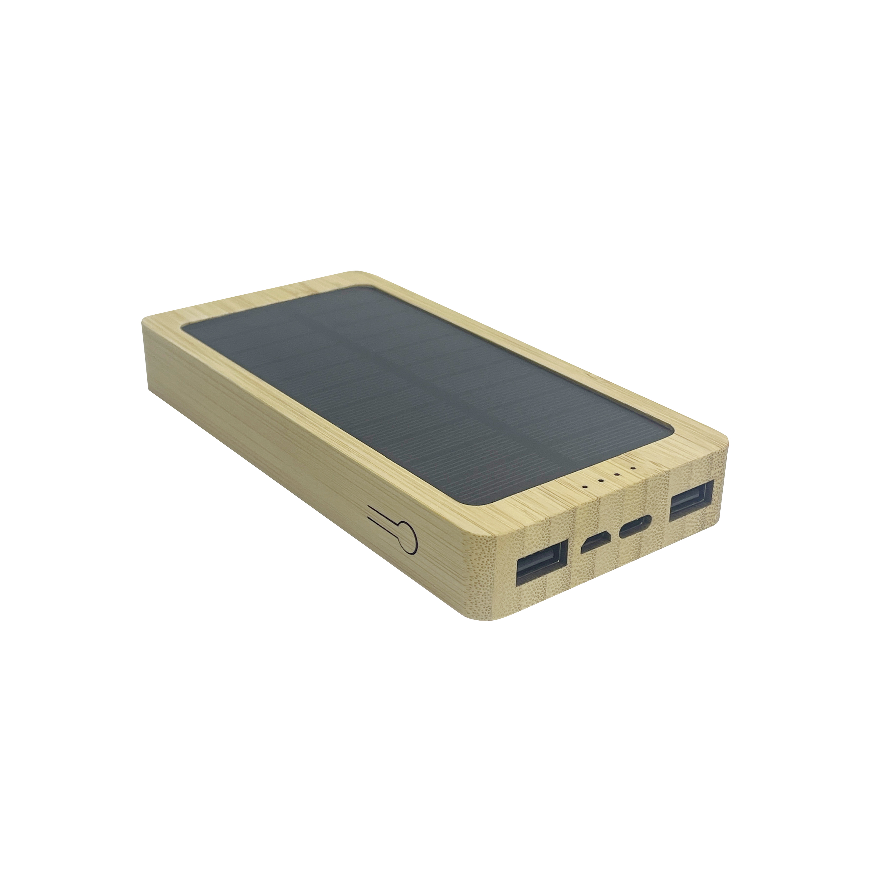 10,000 mAh Bamboo Solar Wireless Powerbank 
