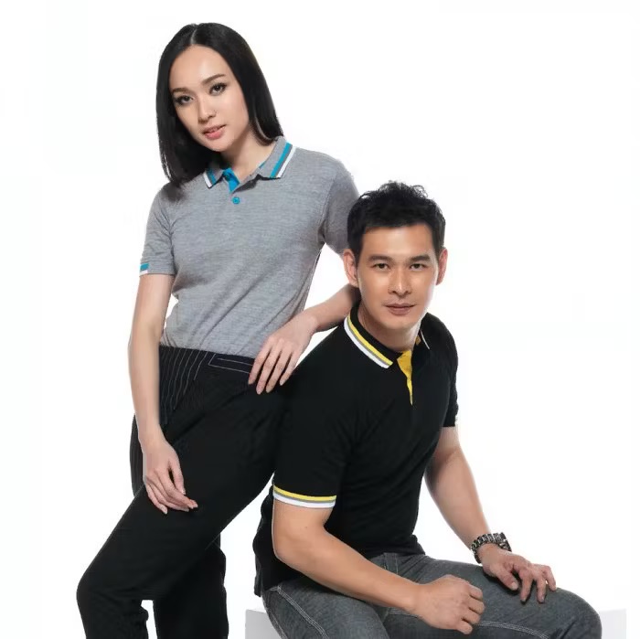 Honeycomb Ribbed Polo T Shirt