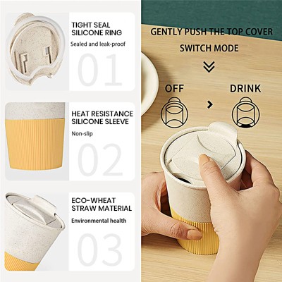 350ml LATTE Eco-Wheat Tumbler with Silicone Holder