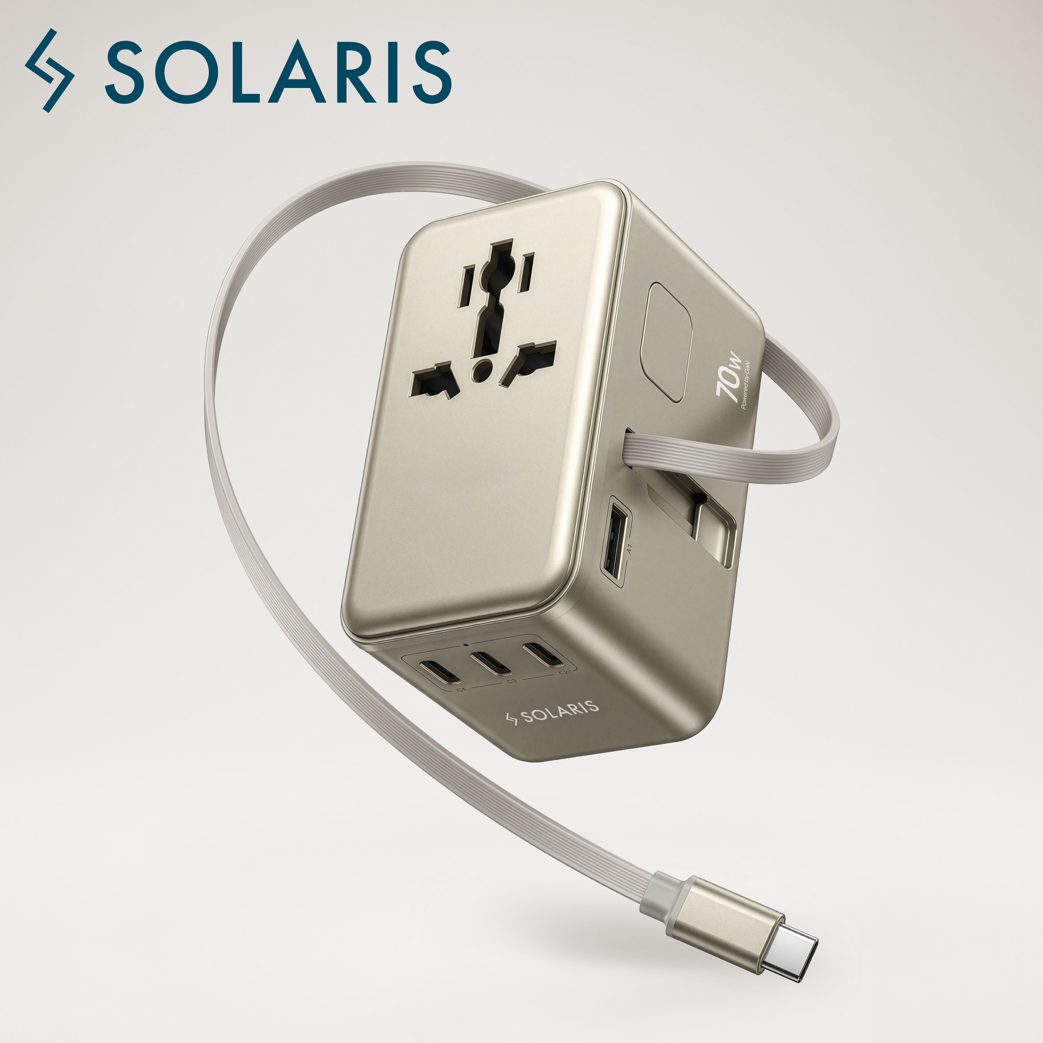 SOLARIS 70W Globex GaN Travel Adapter