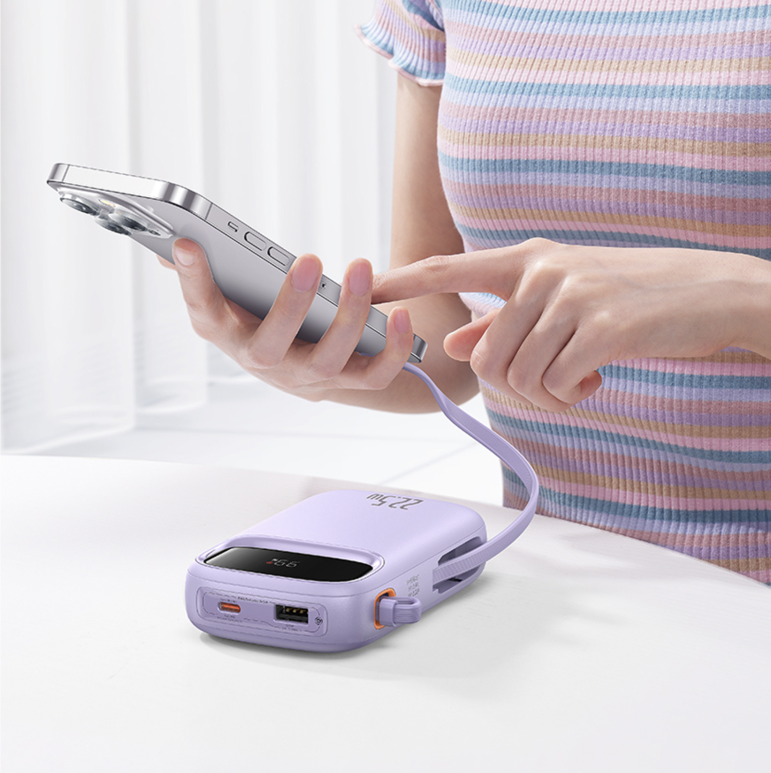 Baseus 10,000mAh / 20,000mAh Qpow2 22.5W Fast Charging Powerbank with Dual-Cable 