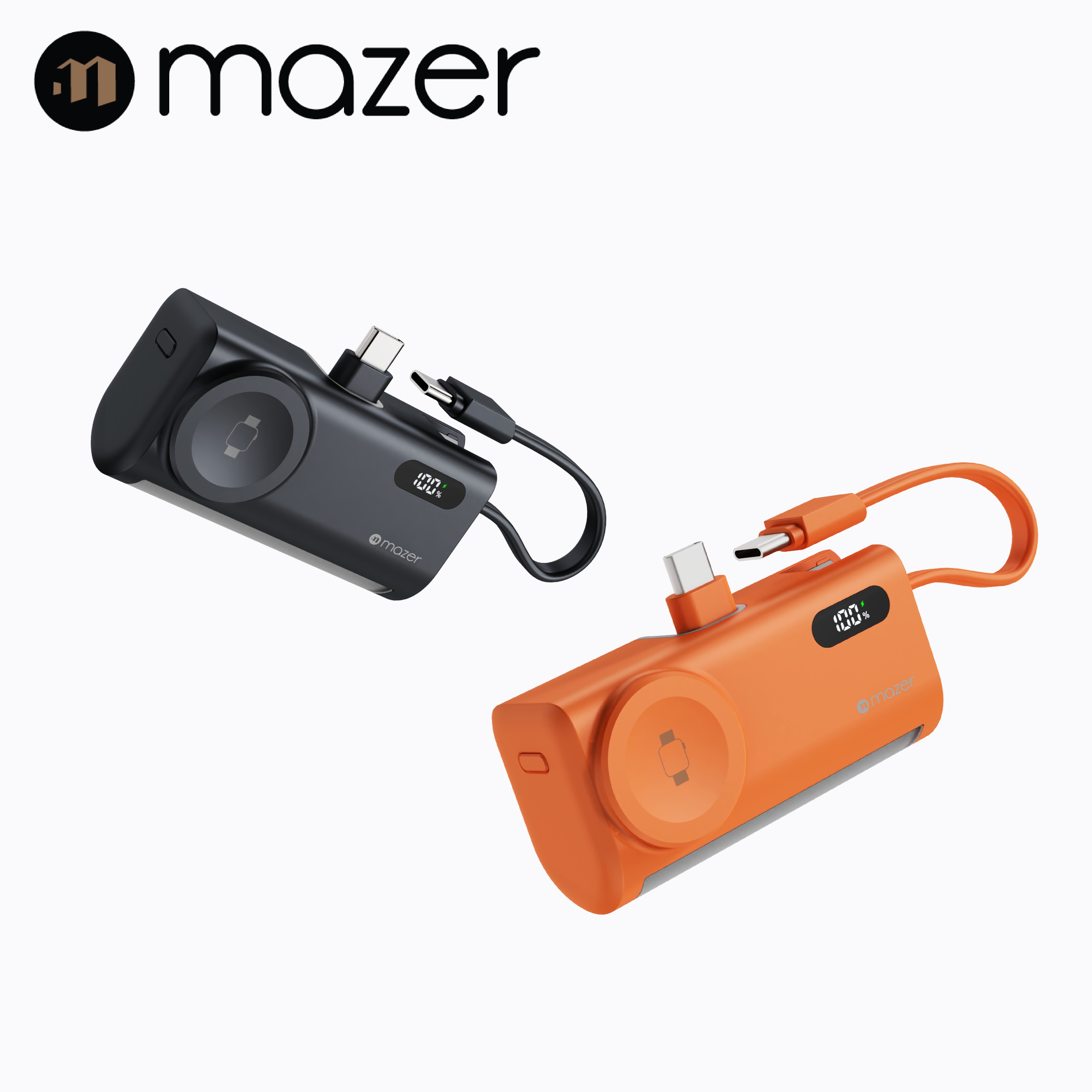 Mazer 25,000mAh PowerCharge Pocket PD20W (Built-in Foldable USB-C Port, USB-C Cable & Apple Watch Charger)