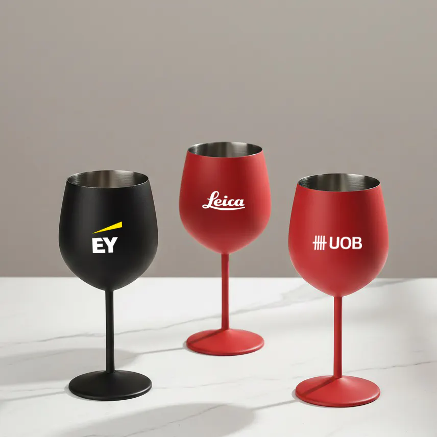 Stainless Steel Stemmed Wine Glass