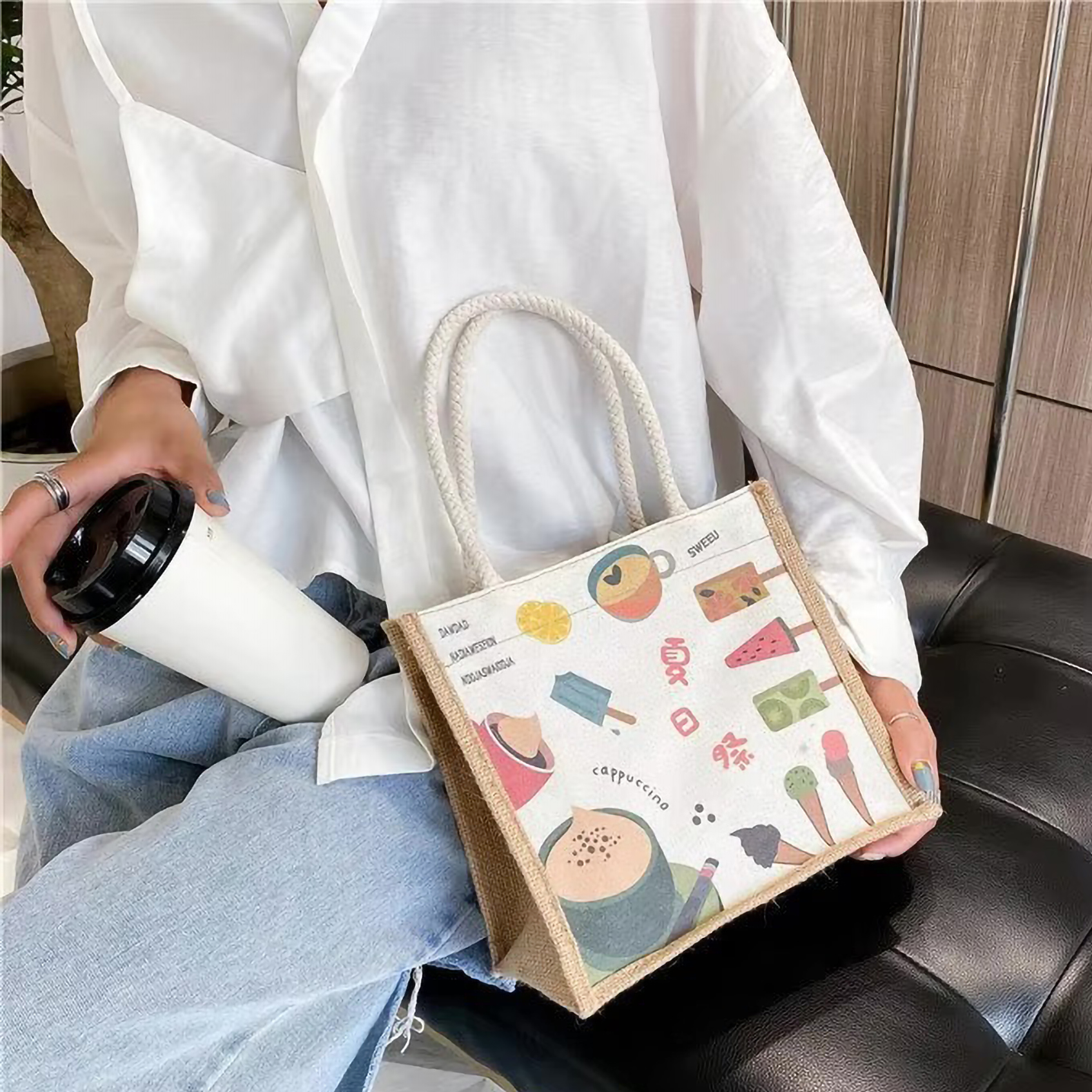 Small Canvas Jute Bag with Lamination