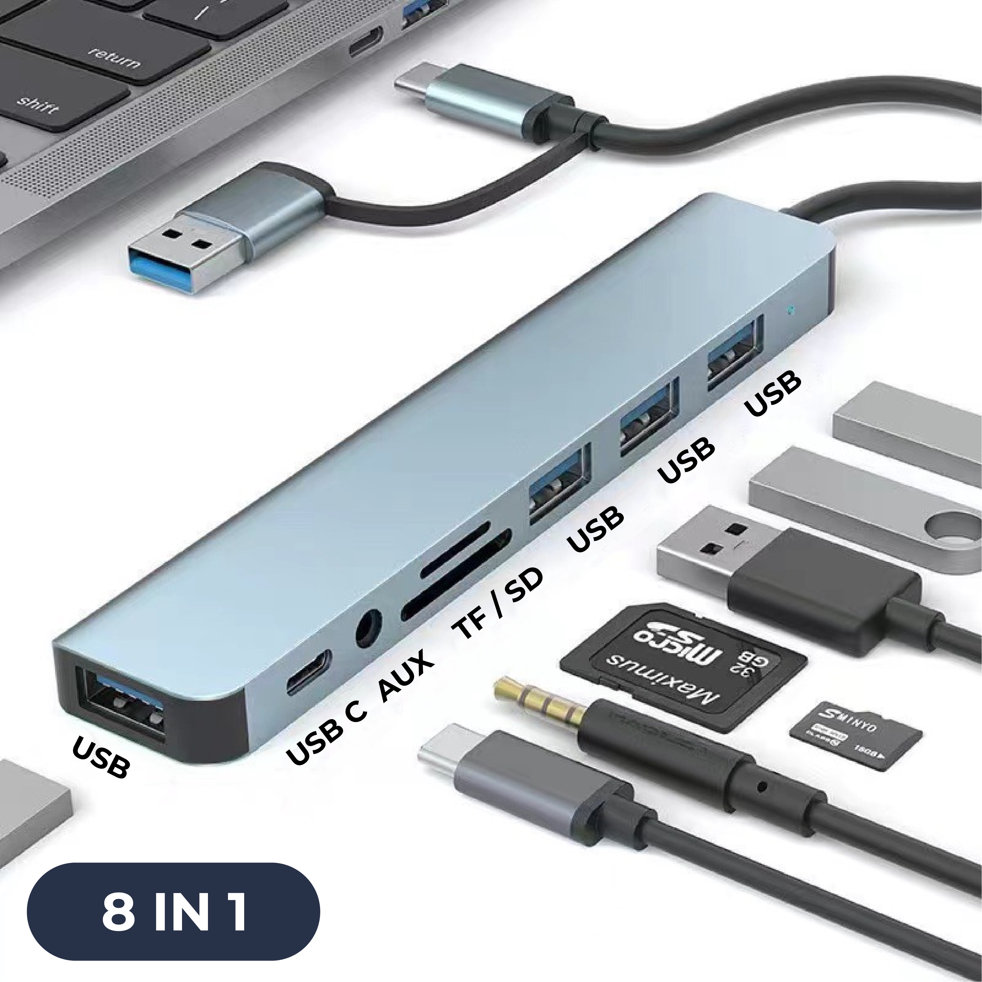 8-in-1 Ultra Hub (with Type-C + USB A)